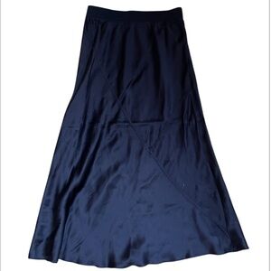ATM Anthony Thomas Melillo Navy Blue Silk Midi skirt XS